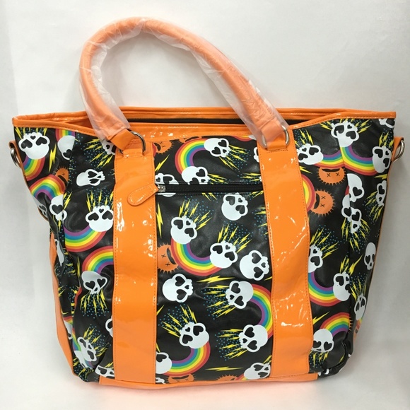 Abbey Dawn Handbags - New Abbey Dawn Studded Rainbow Skull Tote